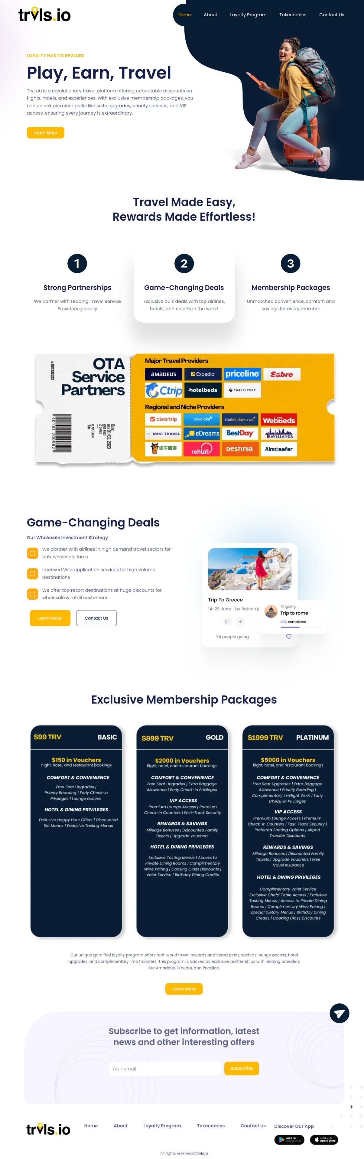 Trvls.io Home page